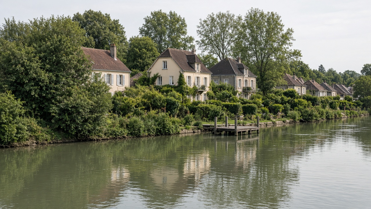 Maisons au bord de la Marne à Saint-Maur-des-Fossés